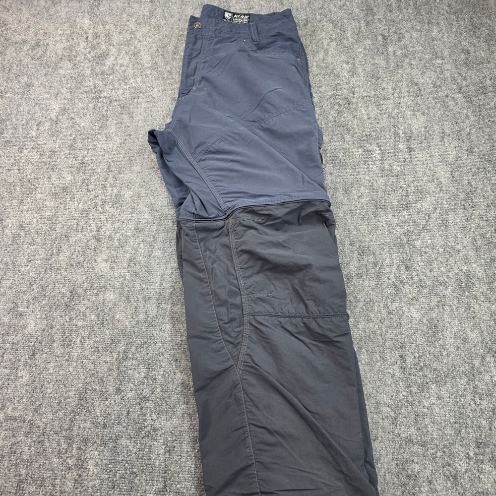 Kuhl Liberator Convertible Stealth Pants Mens 38x30 Navy Blue Hiking Cargo Zip - Picture 7 of 10